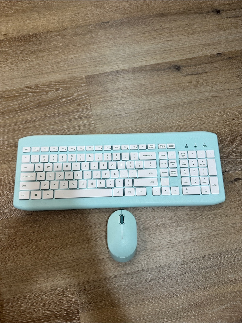 Onn Mint/blue  Wireless Keyboard and Mouse Set